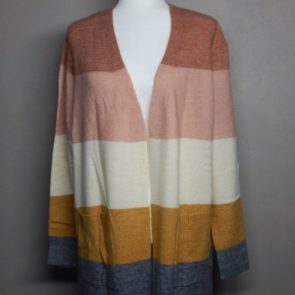 Women's Color Block Open Front C…
